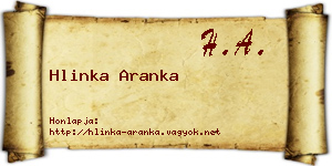 Hlinka Aranka névjegykártya